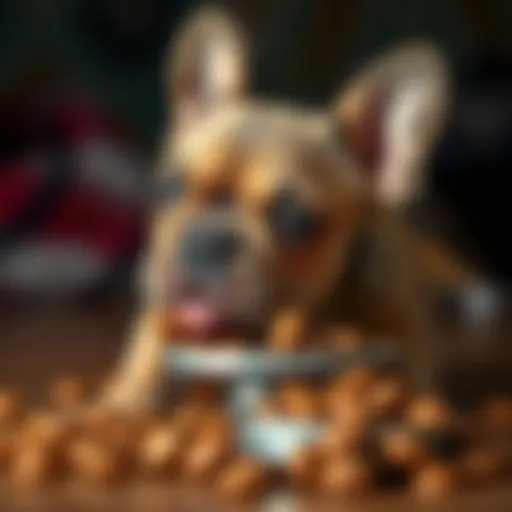 French Bulldog Puppy with Royal Canin Food French Bulldog puppy enjoying Royal Canin dog food