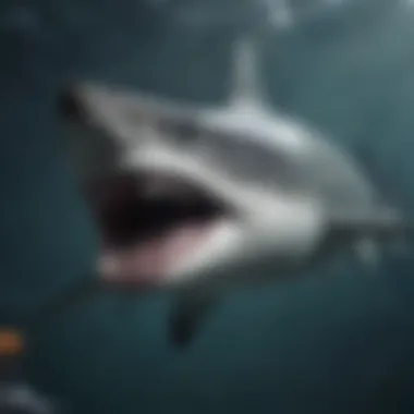 Artistic Interpretation of Sharks A striking piece of art depicting a shark, symbolizing its cultural significance.