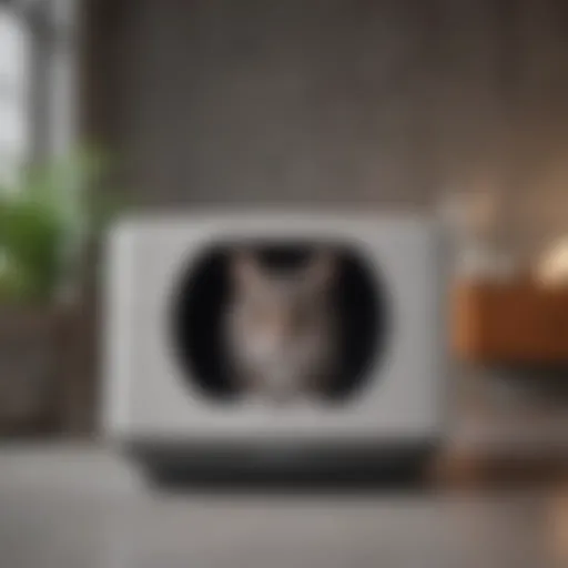 Innovative design of a smell proof cat litter box showcasing odor control features