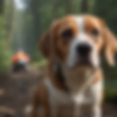 A beagle assisting in a search and rescue operation, demonstrating its working abilities