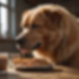 Large breed dog enjoying a nutritious meal