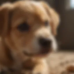 Puppy exhibiting coprophagia behavior