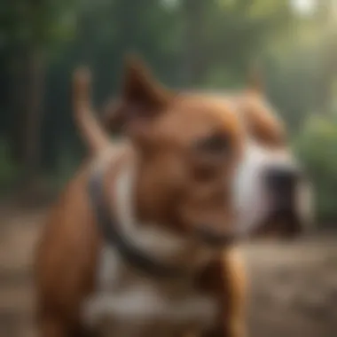 Pitbull enjoying outdoor activities