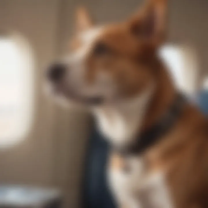 A pet owner reviewing airline policies and documentation for flying with their dog.