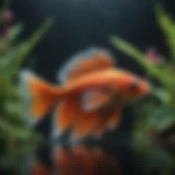 Vibrant beta fish swimming gracefully in a well-maintained aquarium