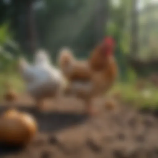 Chickens in a healthy environment