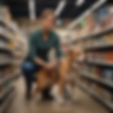 Choosing the Right Dog Seat Belt A pet owner selecting the right heavy duty dog seat belt in a store