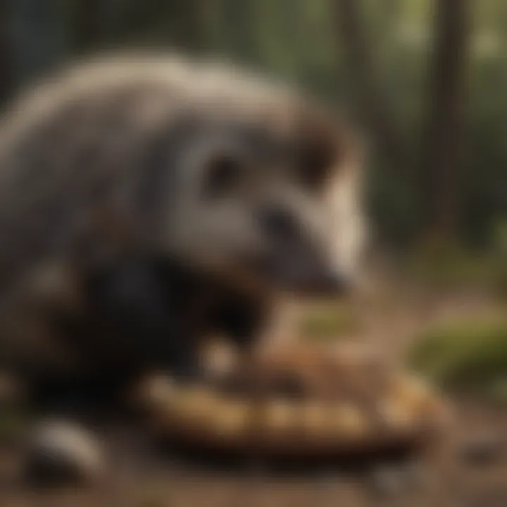 An illustration depicting various porcupine species and their diets.