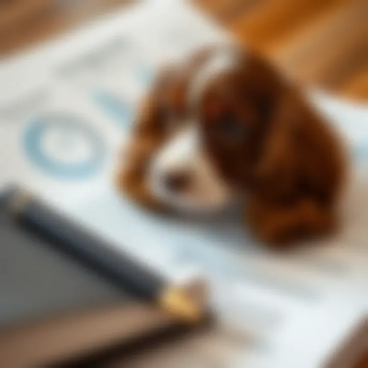 Detailed view of Cocker Spaniel pedigree papers