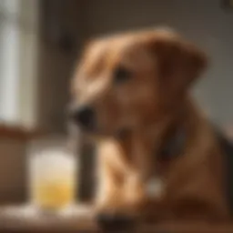 A dog displaying signs of respiratory distress in a cozy home setting
