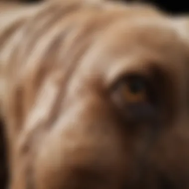 Close-up View of Dog's Skin Affected by Mange Close-up of a dog's skin showing signs of mange