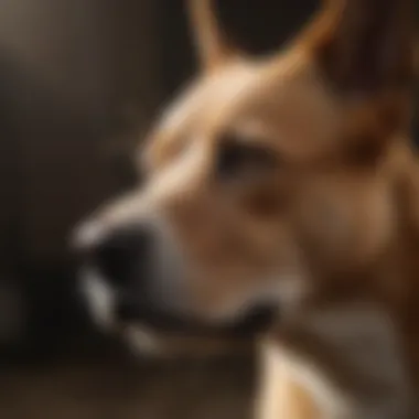 Dog Scratching, a Common Sign of Mange Dog scratching its skin indicating discomfort