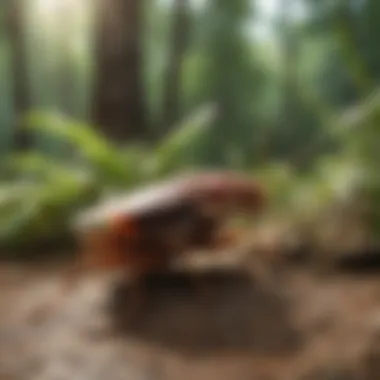Virginia Cockroach Habitat Illustration of Virginia cockroach habitat, depicting its natural environment.