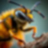 Close-up of a wood bee showcasing its unique coloration