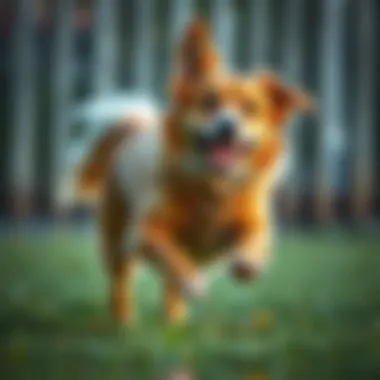 A playful dog having fun while chasing its tail