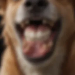 Close-up of a dog showing its teeth