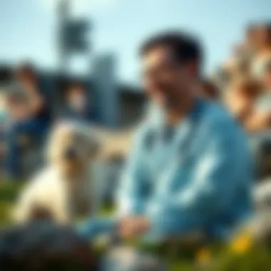 A veterinarian discussing puppy health with pet owners.