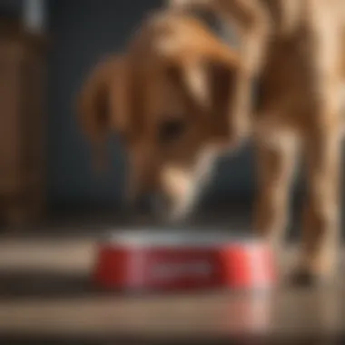 Dog at water bowl