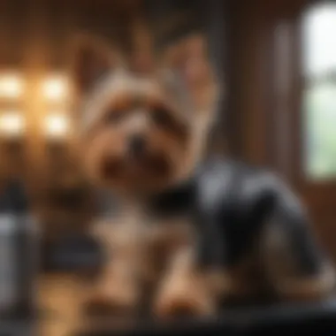 Professional Grooming Experience for Yorkies Professional groomer working on a Yorkie