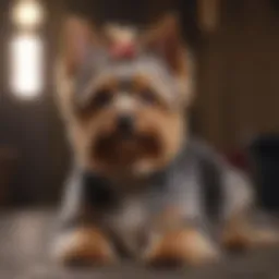 Yorkshire Terrier with a freshly groomed coat