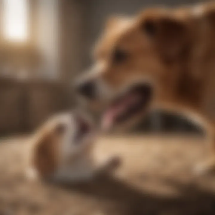 A happy dog playing with its owner, promoting a stress-free environment.