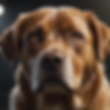A dog with a worried expression, indicating stress-related licking.