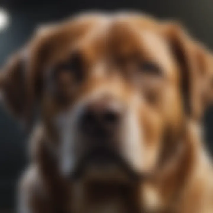 A dog with a worried expression, indicating stress-related licking.