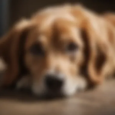 Signs of Distress in Dogs Dog lying down with labored breathing
