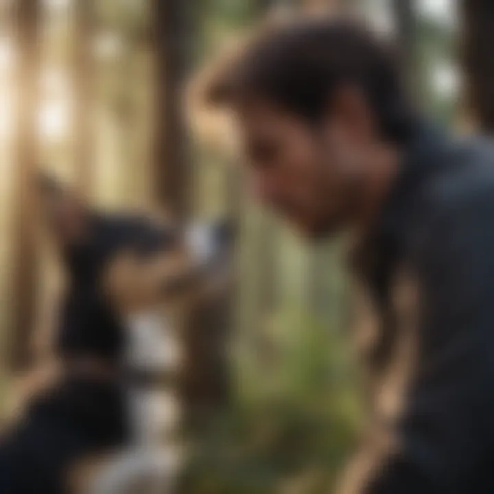 Dog Owner Contemplating Decision on Bark Collar