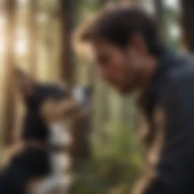Dog Owner Contemplating Decision on Bark Collar Dog Owner Contemplating Decision on Bark Collar