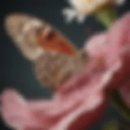 Enigmatic moth perched on a delicate flower petal