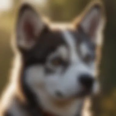 Majestic husky puppy gazing into the distance