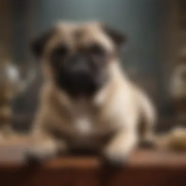 Pug in upscale breeder setting