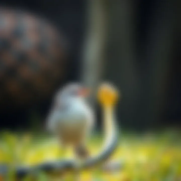 Birds reacting to plastic snake presence