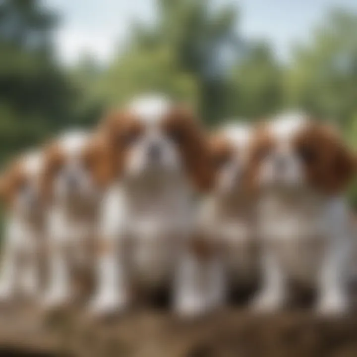 Variety of King Charles Cavalier Puppy Coats