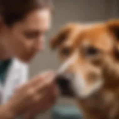 Veterinarian Performing Ear Examination on Dog Veterinarian Examining Dog's Ear