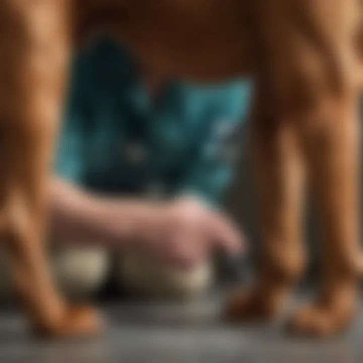 Veterinarian Examining Dog's Leg