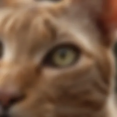 Veterinarian examining cat's ear