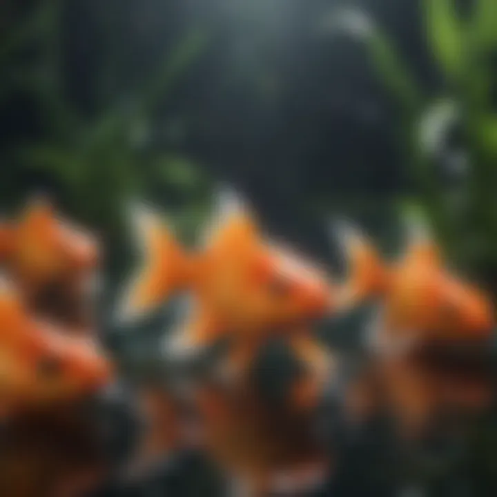 Vibrant Goldfish Swimming in North Carolina Pond