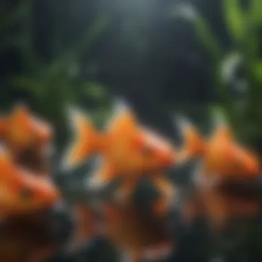 Vibrant Goldfish Vibrant Goldfish Swimming in North Carolina Pond