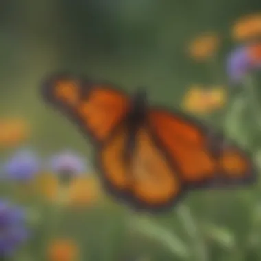 Colorful Monarch Butterfly Amid Texas Wildflowers Vibrant Monarch Butterfly in Texas wildflowers