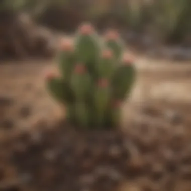 Cactus planted in well-draining soil mix