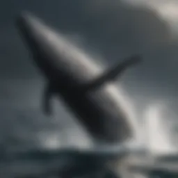 Majestic whale breaching the ocean surface