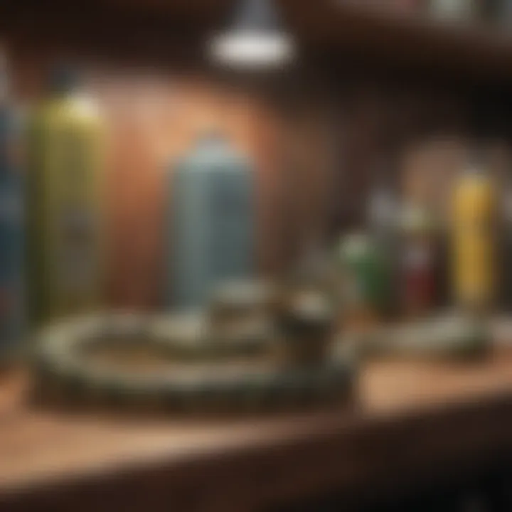 Chemical snake repellents on a shelf