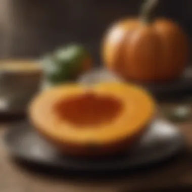 A plate displaying boiled pumpkin, a healthy option for dogs with digestive issues.