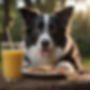 Border Collie Enjoying a Nutritious Meal A Border Collie enjoying a nutritious meal outdoors