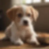 Young puppy enjoying a bowl of wholehearted grain-free food