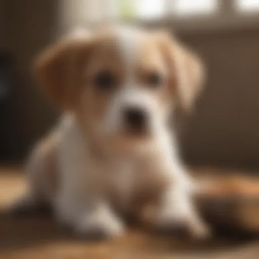 Young puppy enjoying a bowl of wholehearted grain-free food
