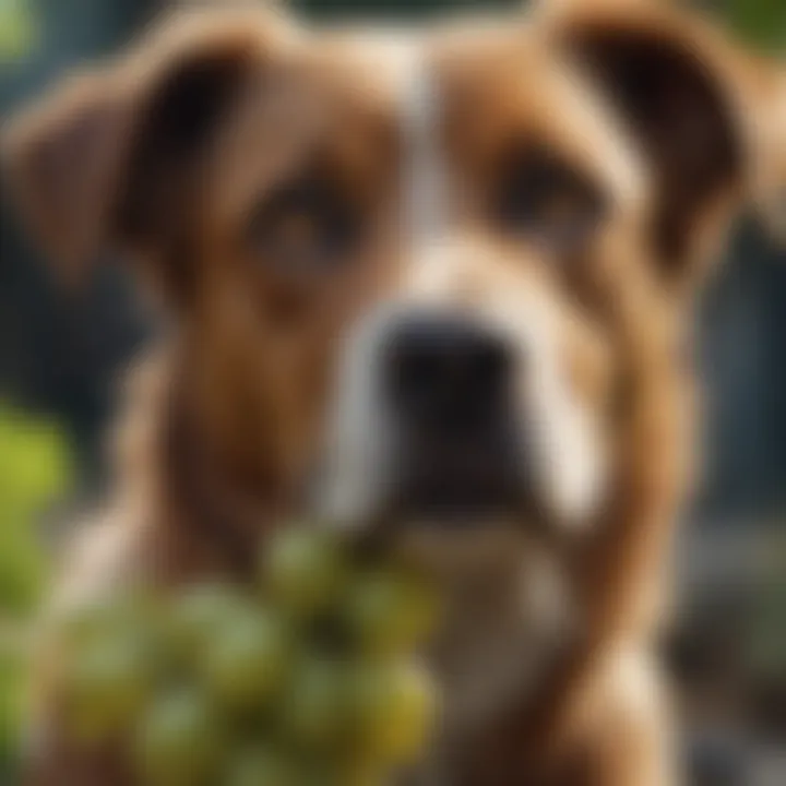 Infographic showing symptoms of grape toxicity in dogs