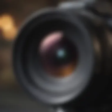 Exploring Camera Features Close-up of a wildlife camera's lens showcasing its features